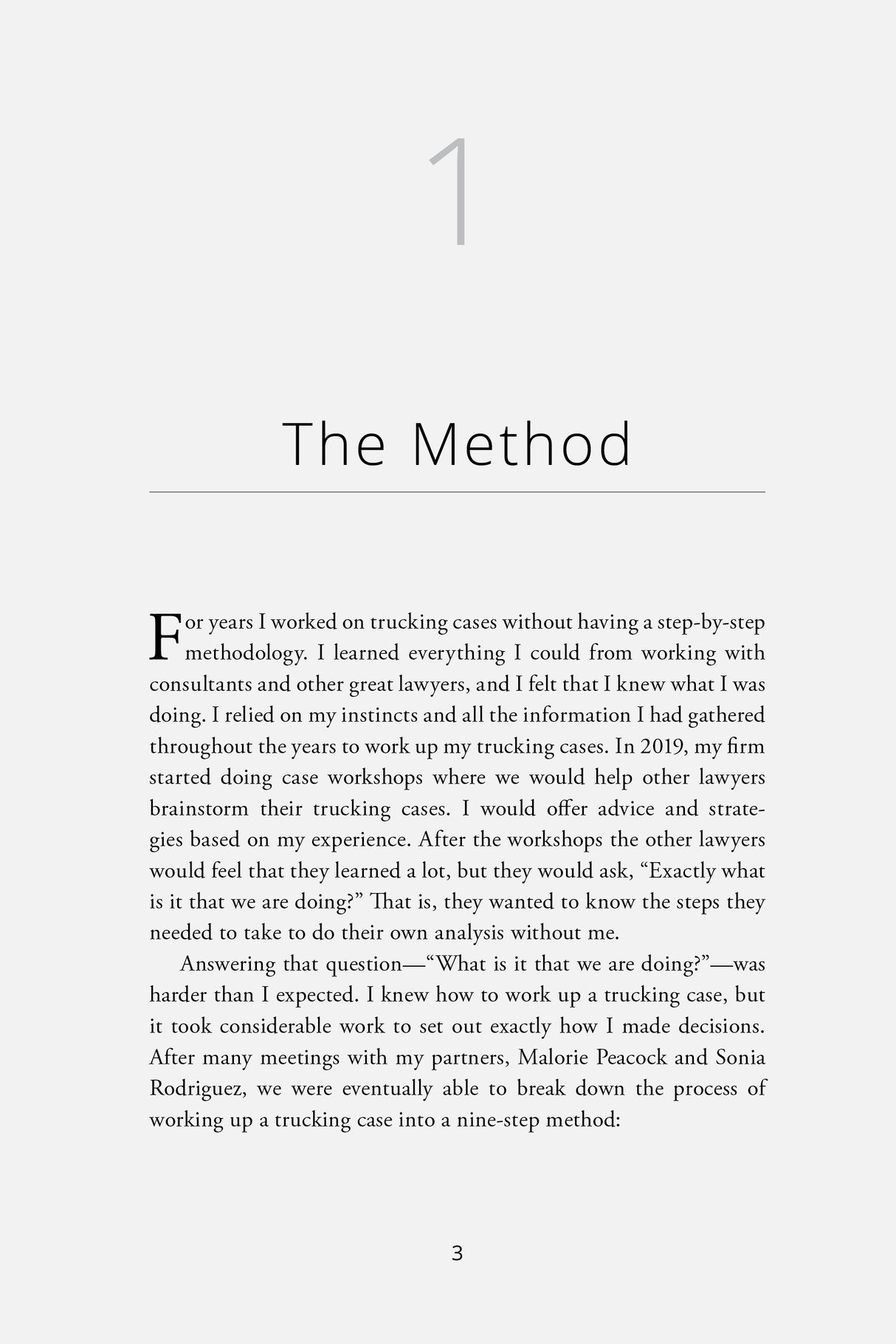 Example of Chapter One of Big Rig Justice