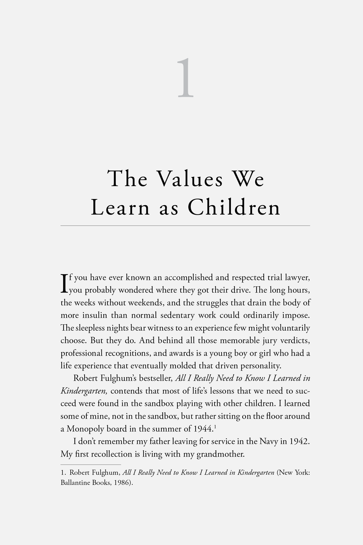 Example of Chapter One of Courtroom Storytelling