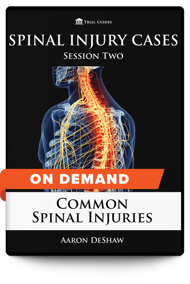 Spinal Injury Cases, Session Two: Common Spinal Injuries - On Demand - Trial Guides