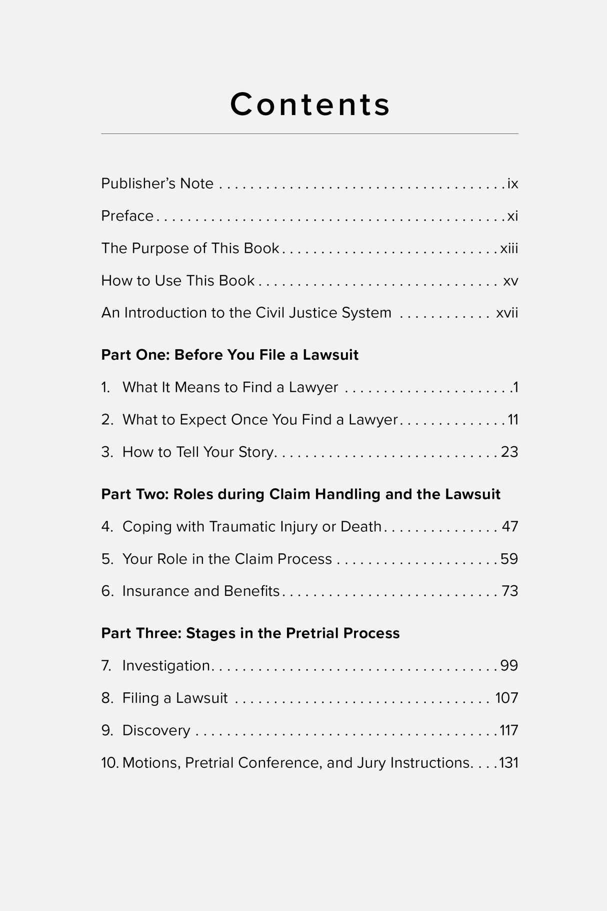 Table of Contents for The Lawsuit Guide