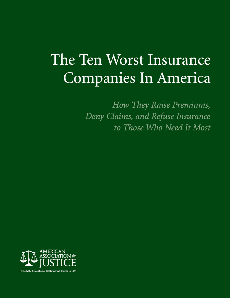 AAJ Lists Top 10 Worst Insurance Companies in America, Cites Trial Guides' Books and Authors for Uncovering Insurance Bad Faith Practices