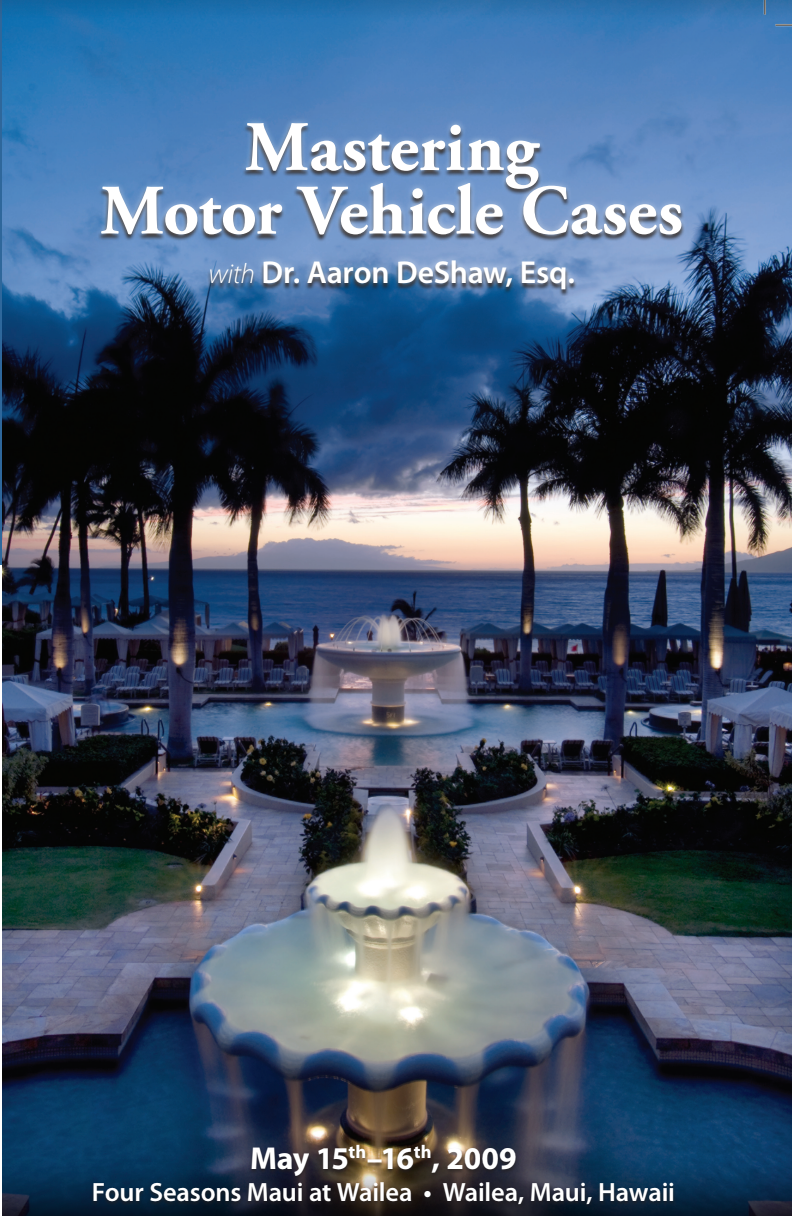 Trial Guides Intensive Motor Vehicle Case CLE