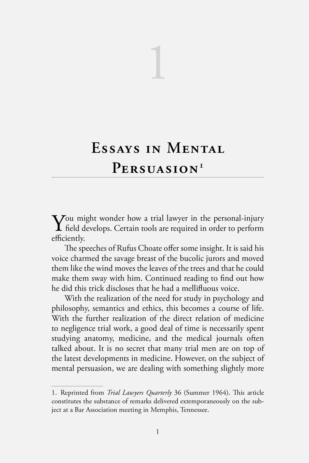 Example of Chapter One of Moe Levine on Advocacy II