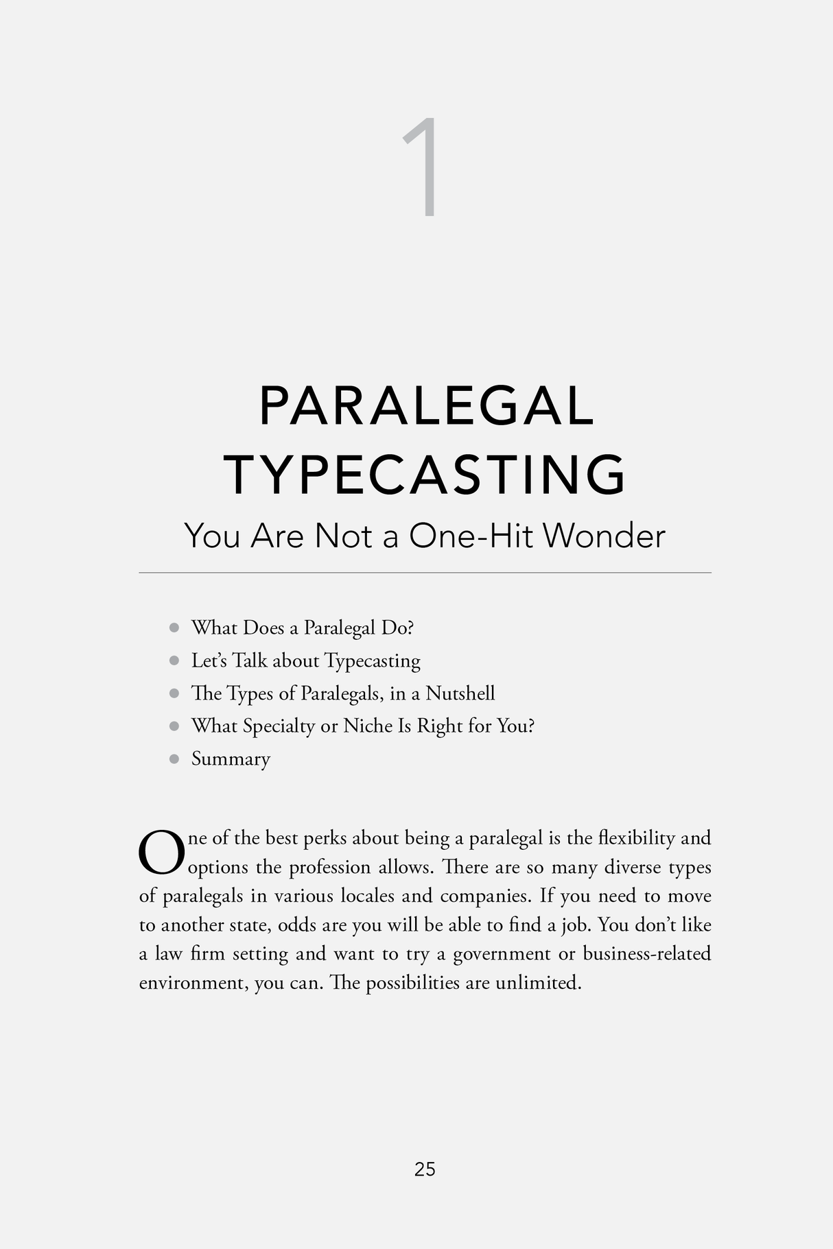 Example of Chapter One of The Indispensable Paralegal