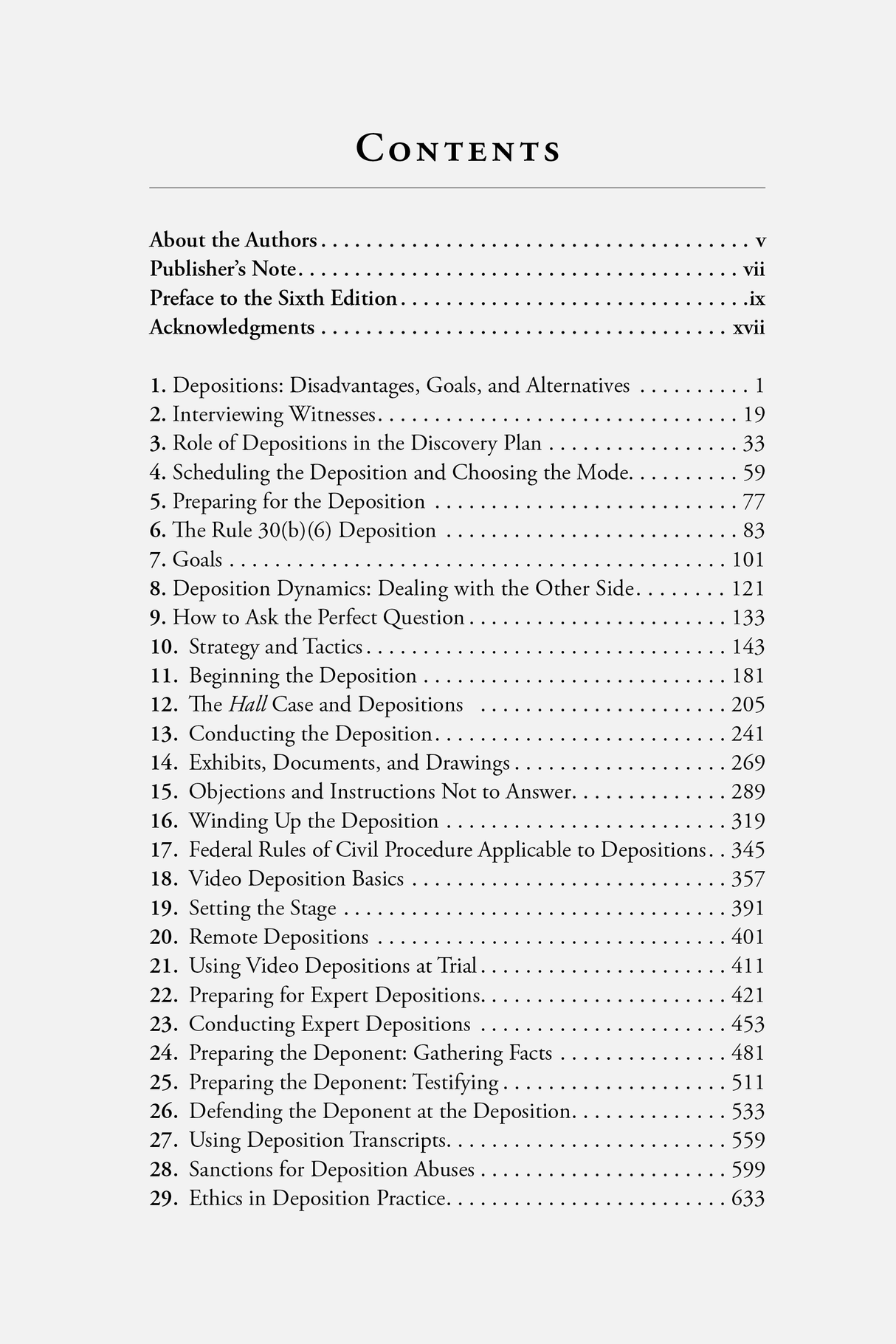 Table of Contents for The Deposition Handbook