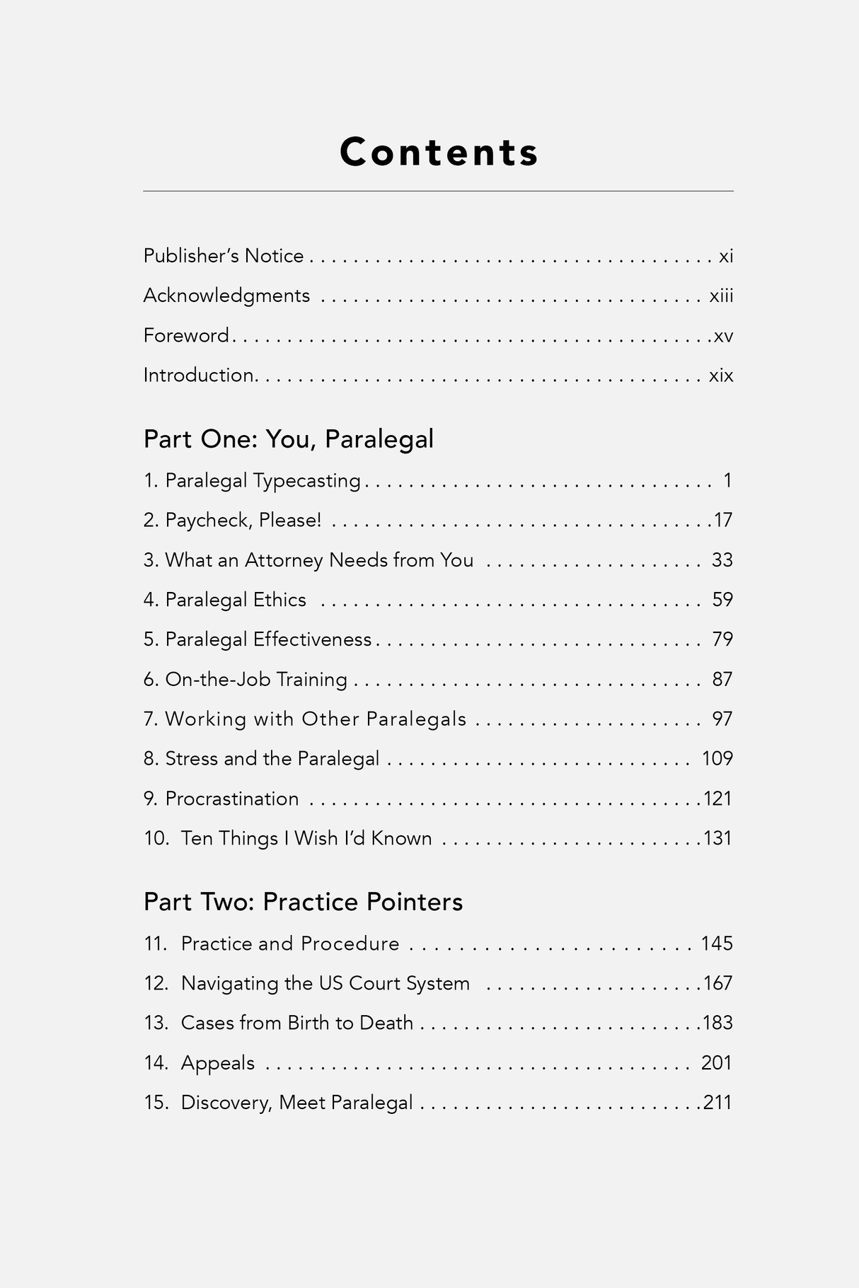 Table of Contents for The Indispensable Paralegal