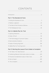 Table of Contents for The Medical Malpractice Trial