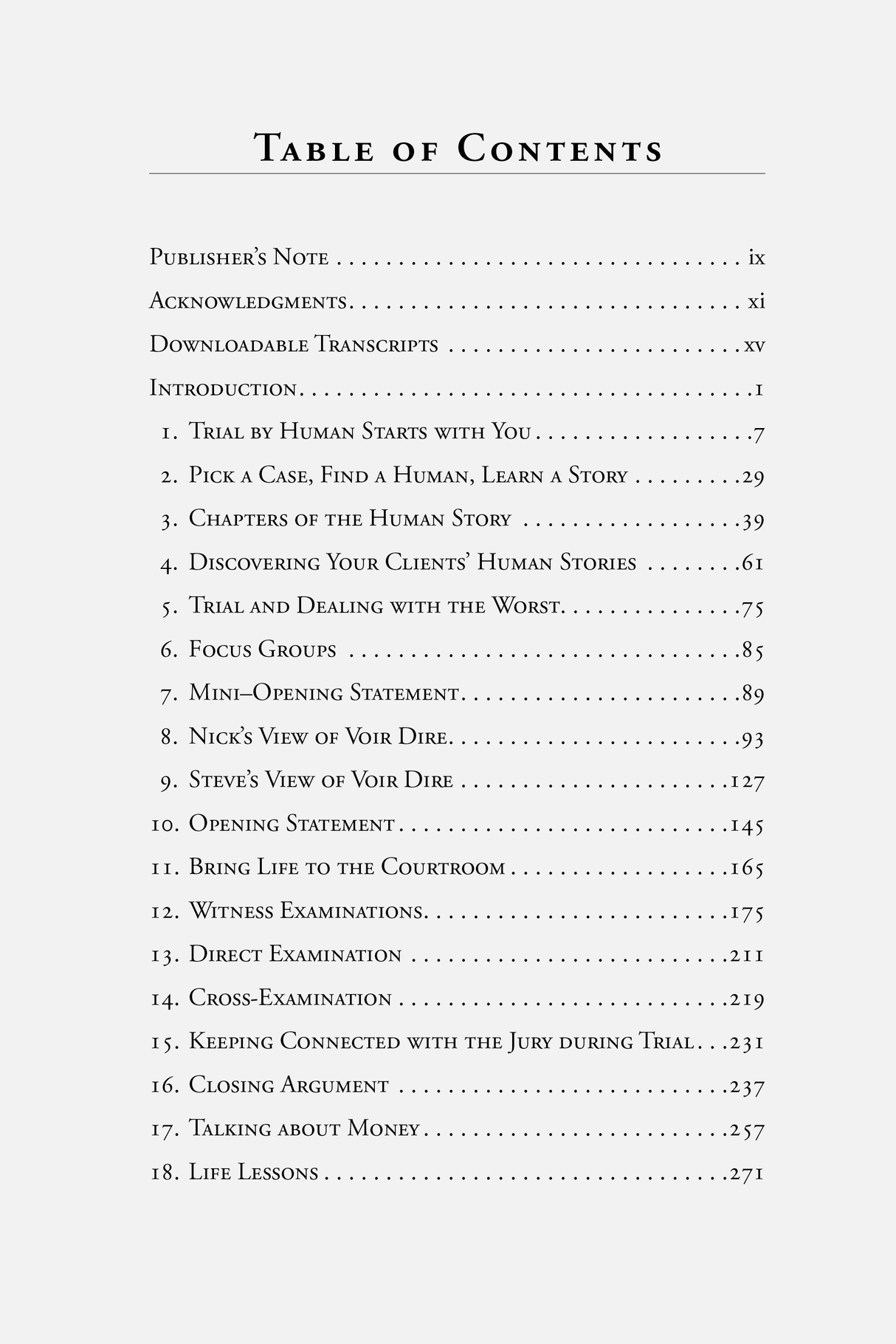 Table of Contents for Trial by Human